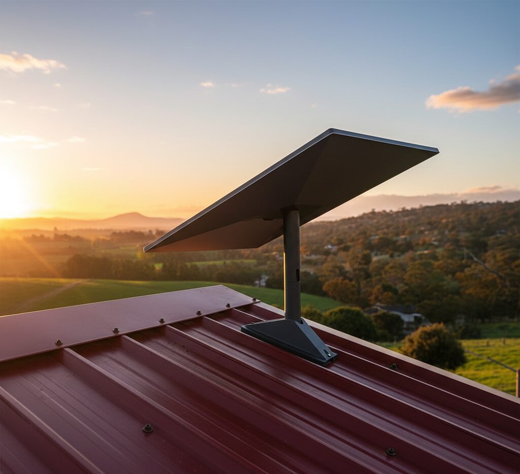 Starlink satellite dish installation on Perth home roof